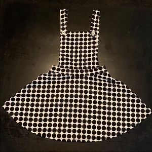 Polka dot overall dress.